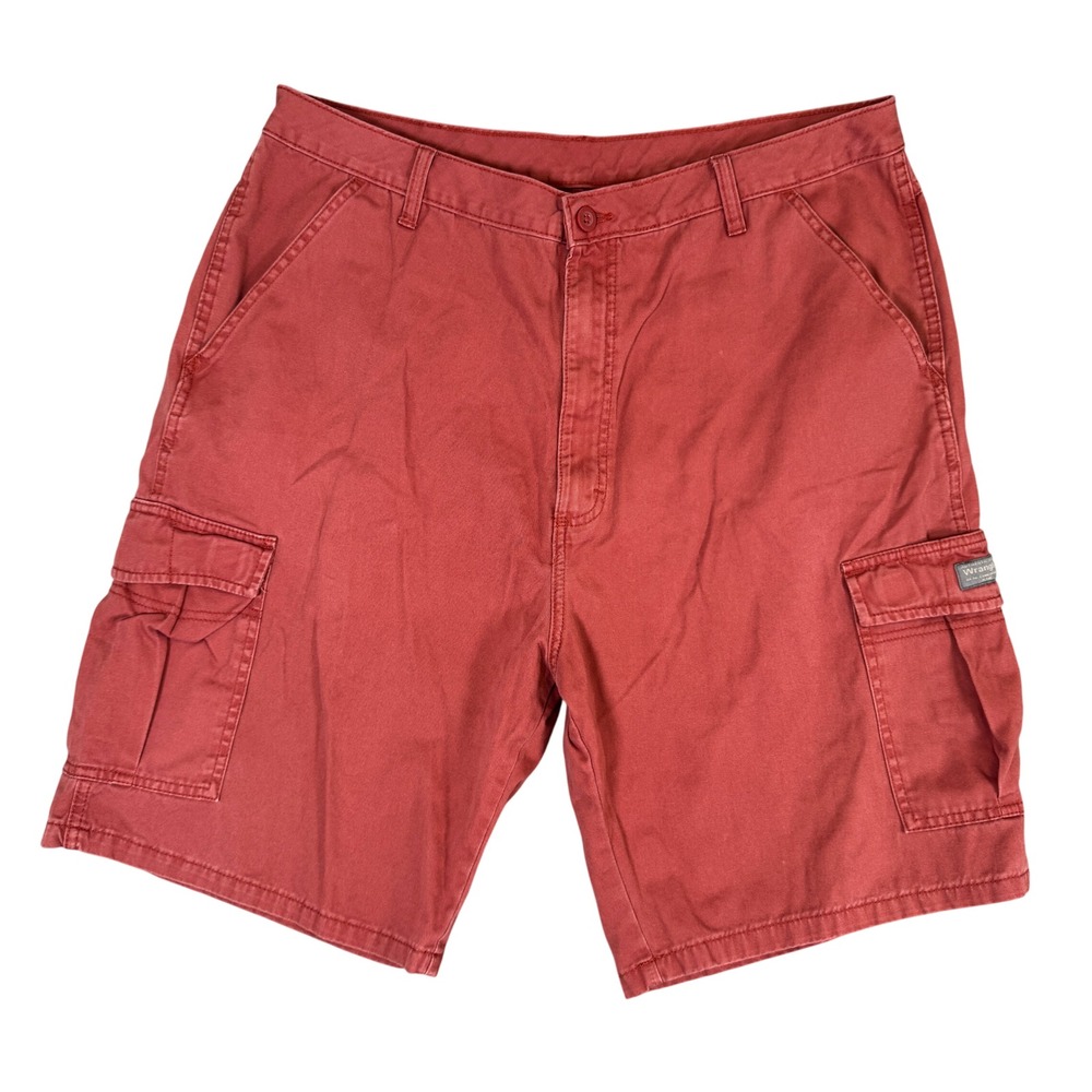 Wrangler Authentic Issue Mens Cargo Shorts Red Cotton Twill Size 38 60MSWCL